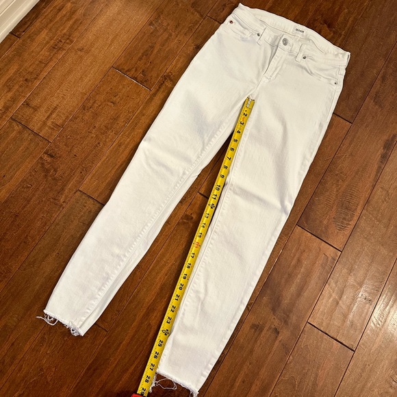 Hudson Jeans White Krista Skinny Ankle Raw Hem Jeans Sz 27 - Picture 7 of 13
